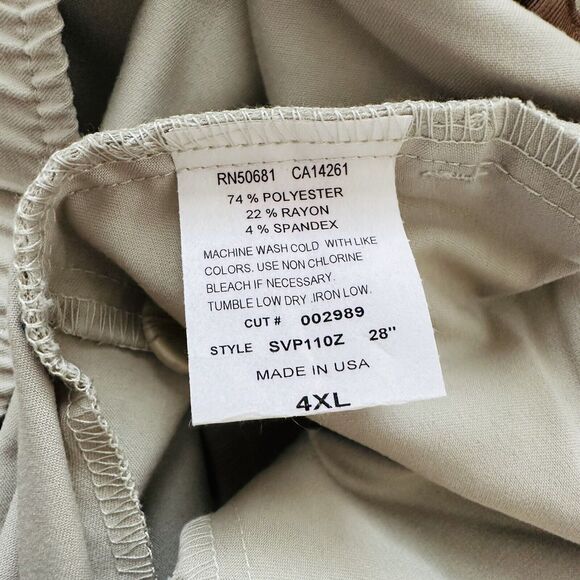 Verite by Barco Pants Woman Tan Celadon Flat Front Arcflex Plus Size 4X NEW - Picture 2 of 12